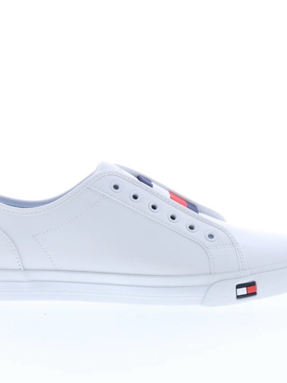 Tommy Hilfiger White Sneakers with Red & Blue Logo Accents